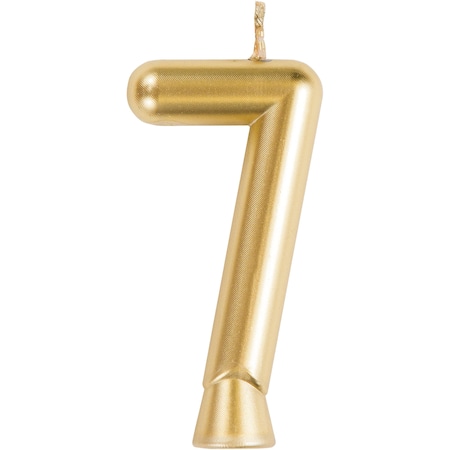 Creative Converting Gold Number 7 Candle, 1.5"x2.75", 12PK 339960